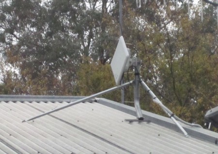 The NBN Fixed Wireless Antenna. We are 300m away from the tower and have no problems getting a signal despite the tress and bush around us (we do not have line of sight)