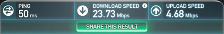 Speeds and Latency on the NBN. No complaints with that. Real world speeds are very close to the advertised 25/5 mbps