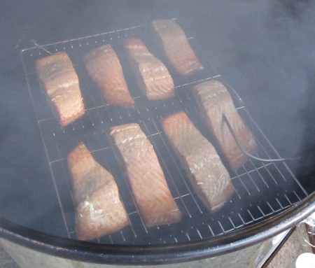 Salmon Fillets in FrakenSmoker. They were smoked for about 4 hours.